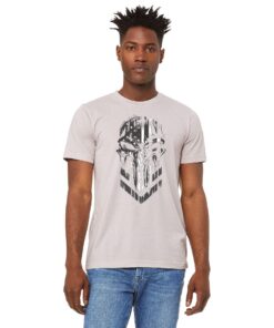 Cool Grey T-Shirt with American Flag Skull