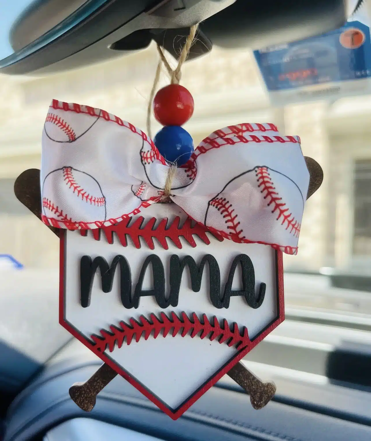 Baseball Mama Car Hanger